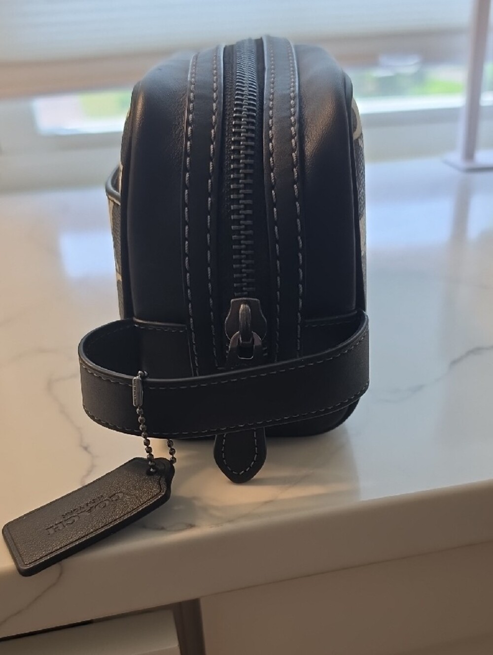 Coach Black & Cream Signature Canvas Toiletry Kit - Picture 4 of 5